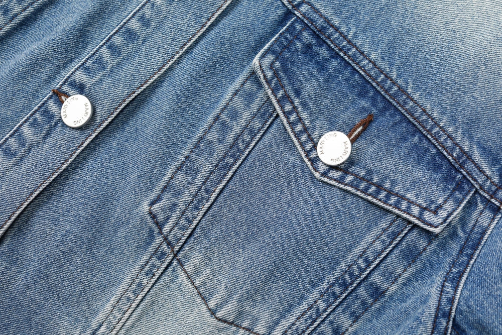 MARYLING Vintage Wash Denim Jacket with Belt
