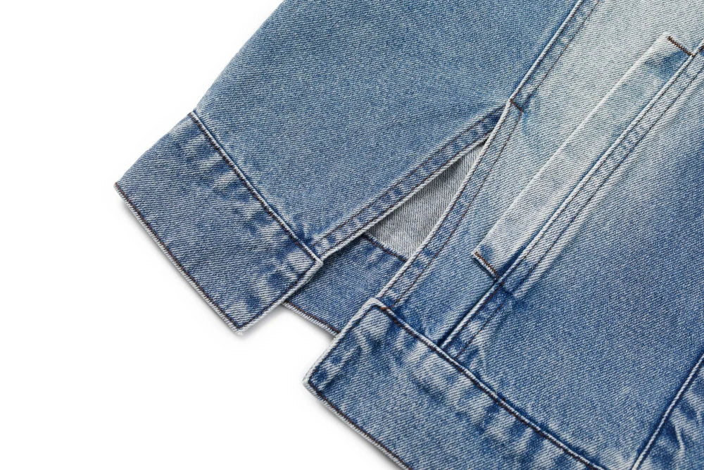 MARYLING Vintage Wash Denim Jacket with Belt