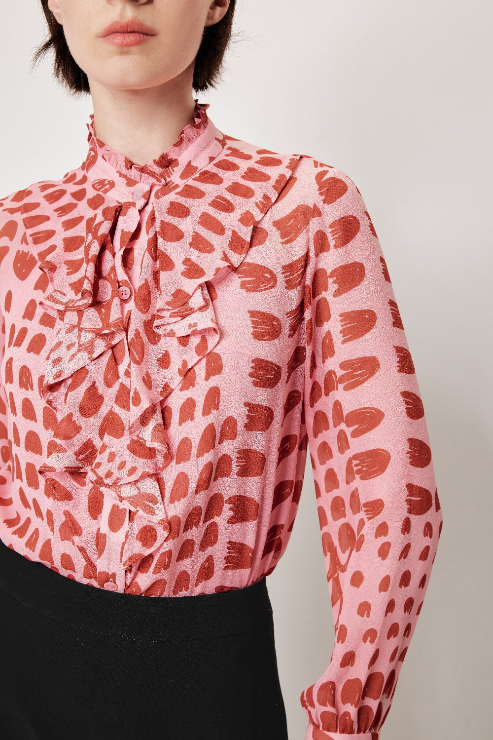 MARYLING Blossom Petal Buttonless Blouses