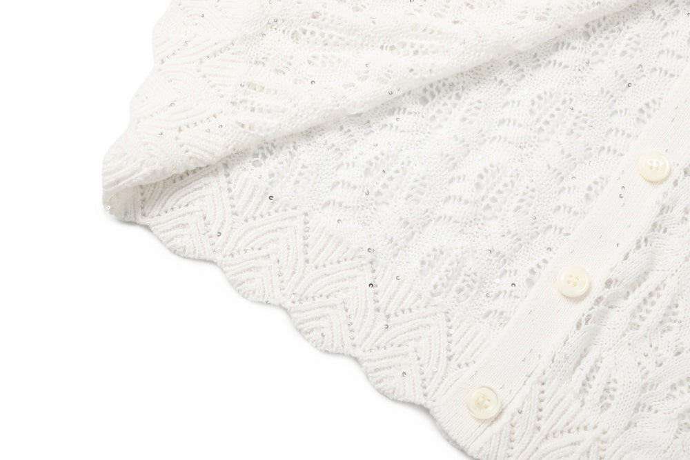 MARYLING White Simple Knit Cardigans