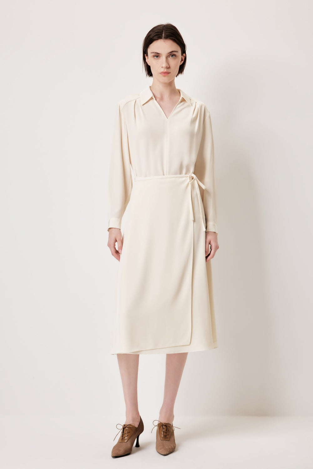 MARYLING Cream Beige Elegant Silhouette Blouses