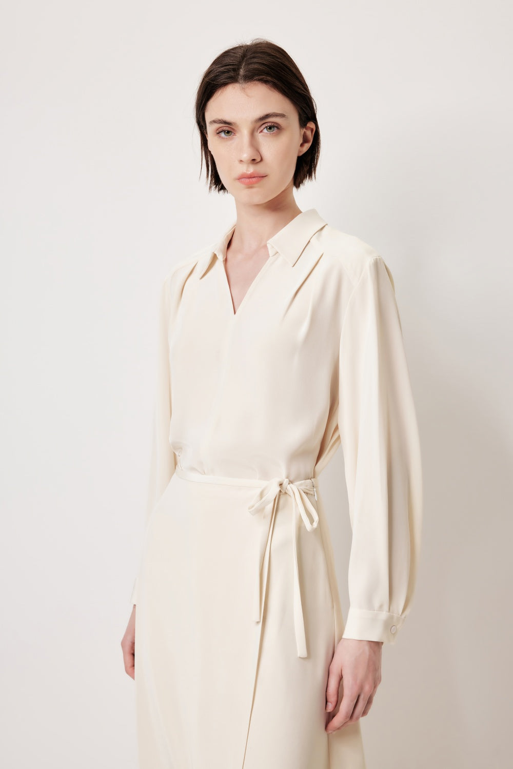 MARYLING Cream Beige Elegant Silhouette Blouses