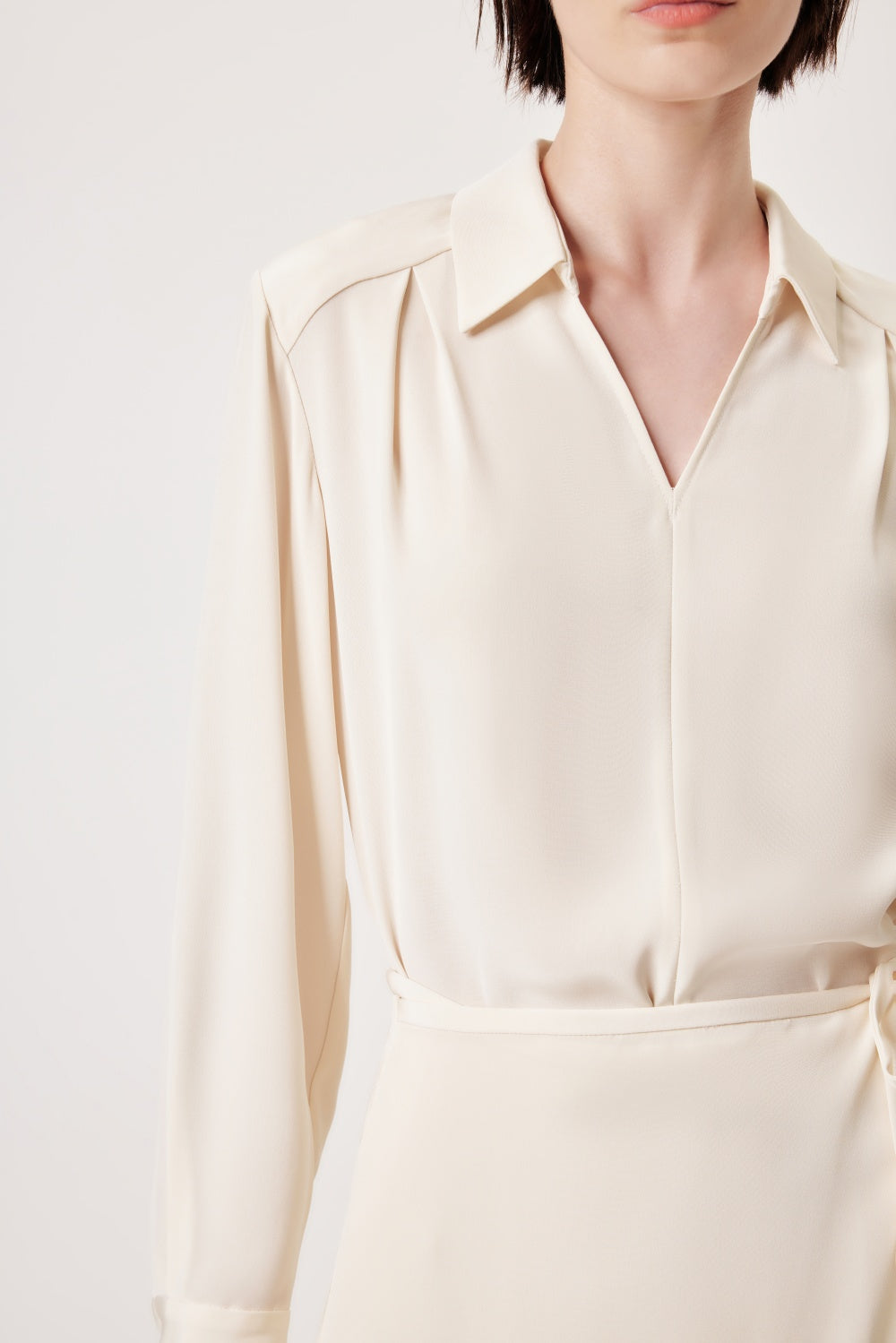 MARYLING Cream Beige Elegant Silhouette Blouses