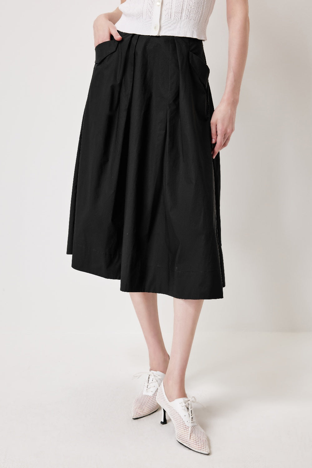 MARYLING Black Simple A-Line Skirts