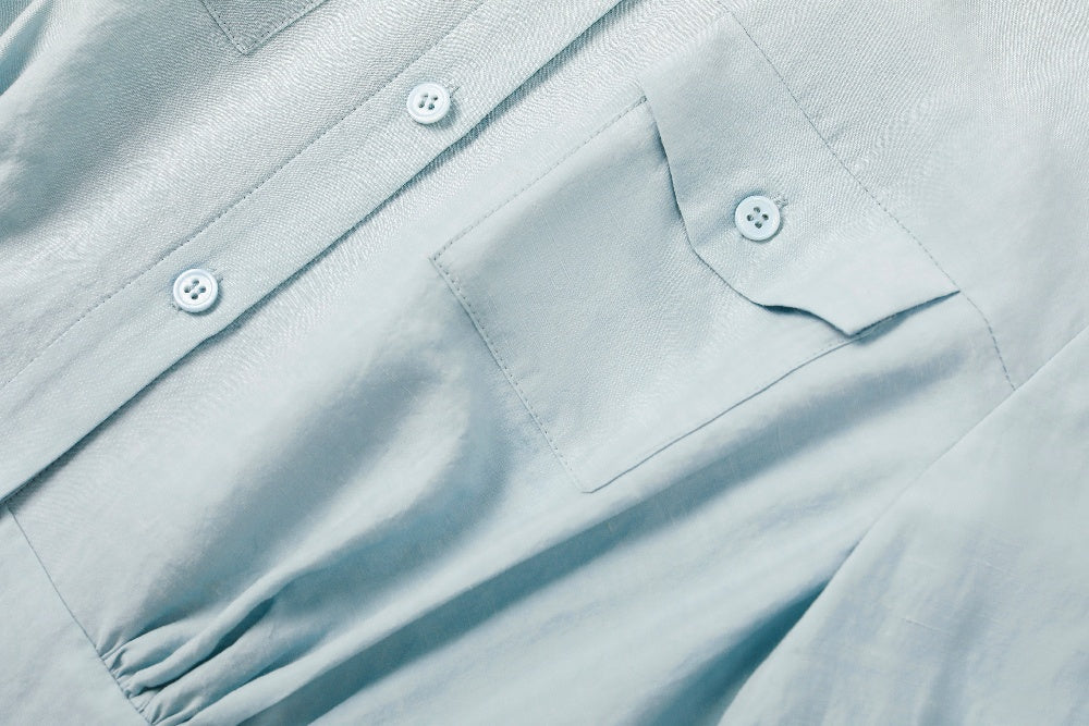 MARYLING Ice Blue Linen Blend Dresses