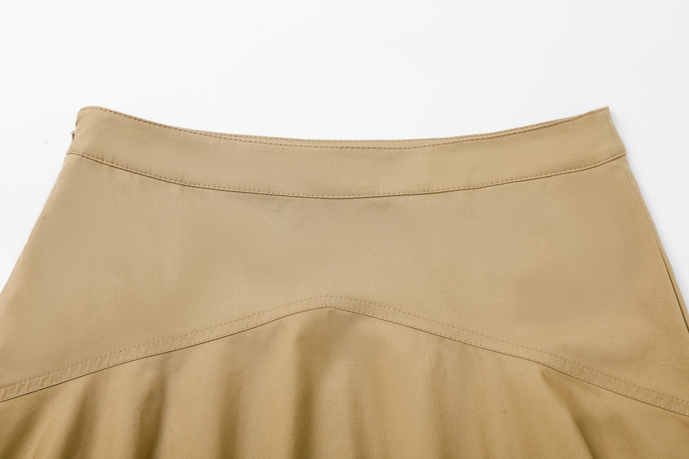 MARYLING Vintage-Inspired Khaki Classic Skirts