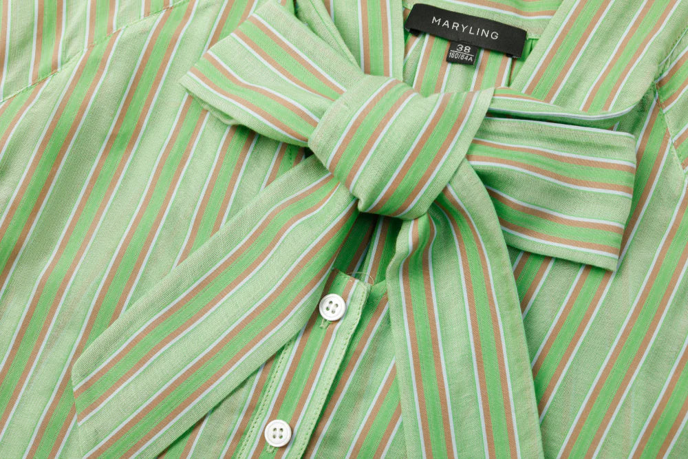 MARYLING 타임리스 스트라이프 블라우스 클래식 디자인