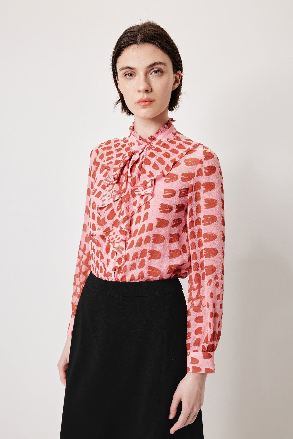 MARYLING Blossom Petal Buttonless Blouses