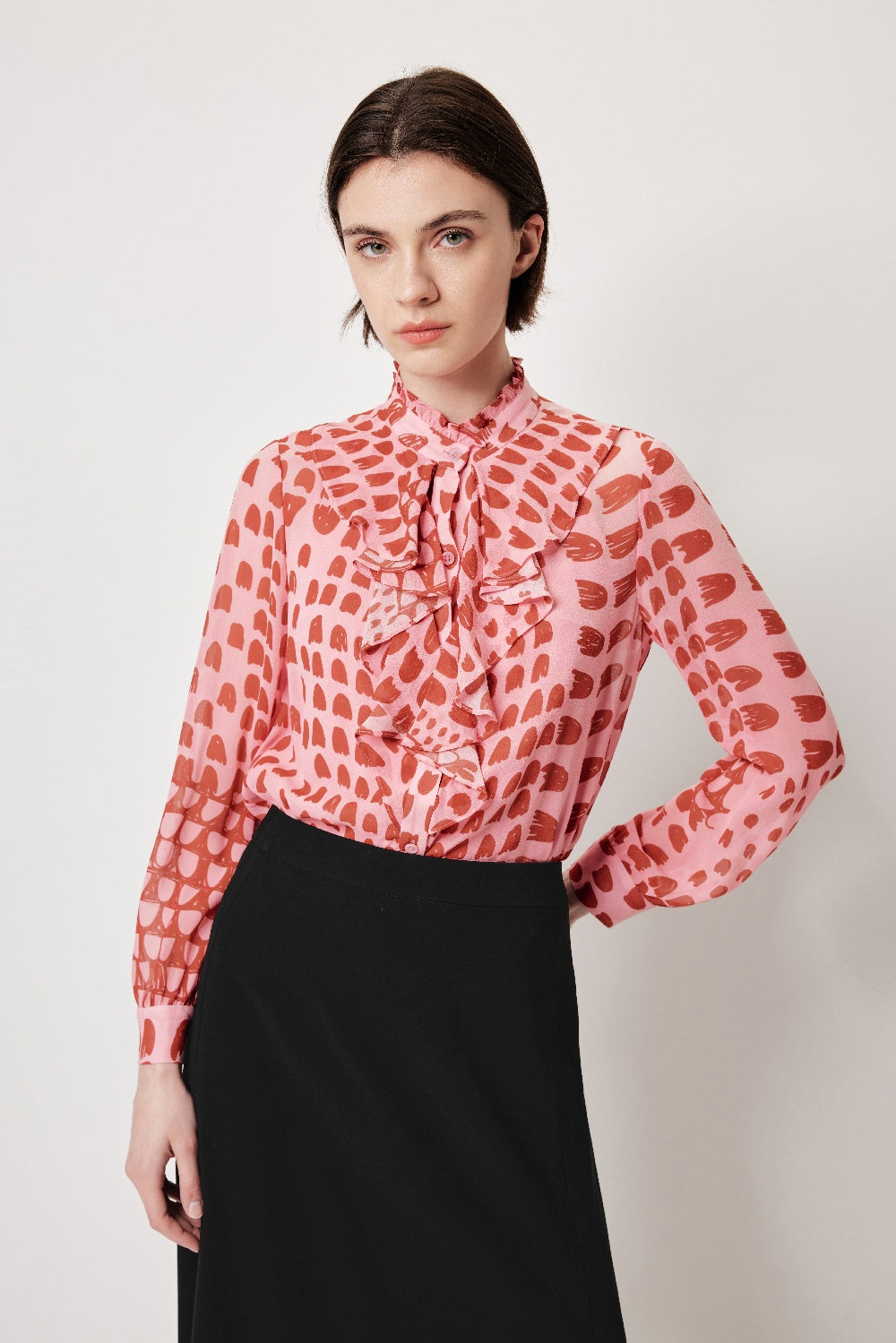 MARYLING Blossom Petal Buttonless Blouses