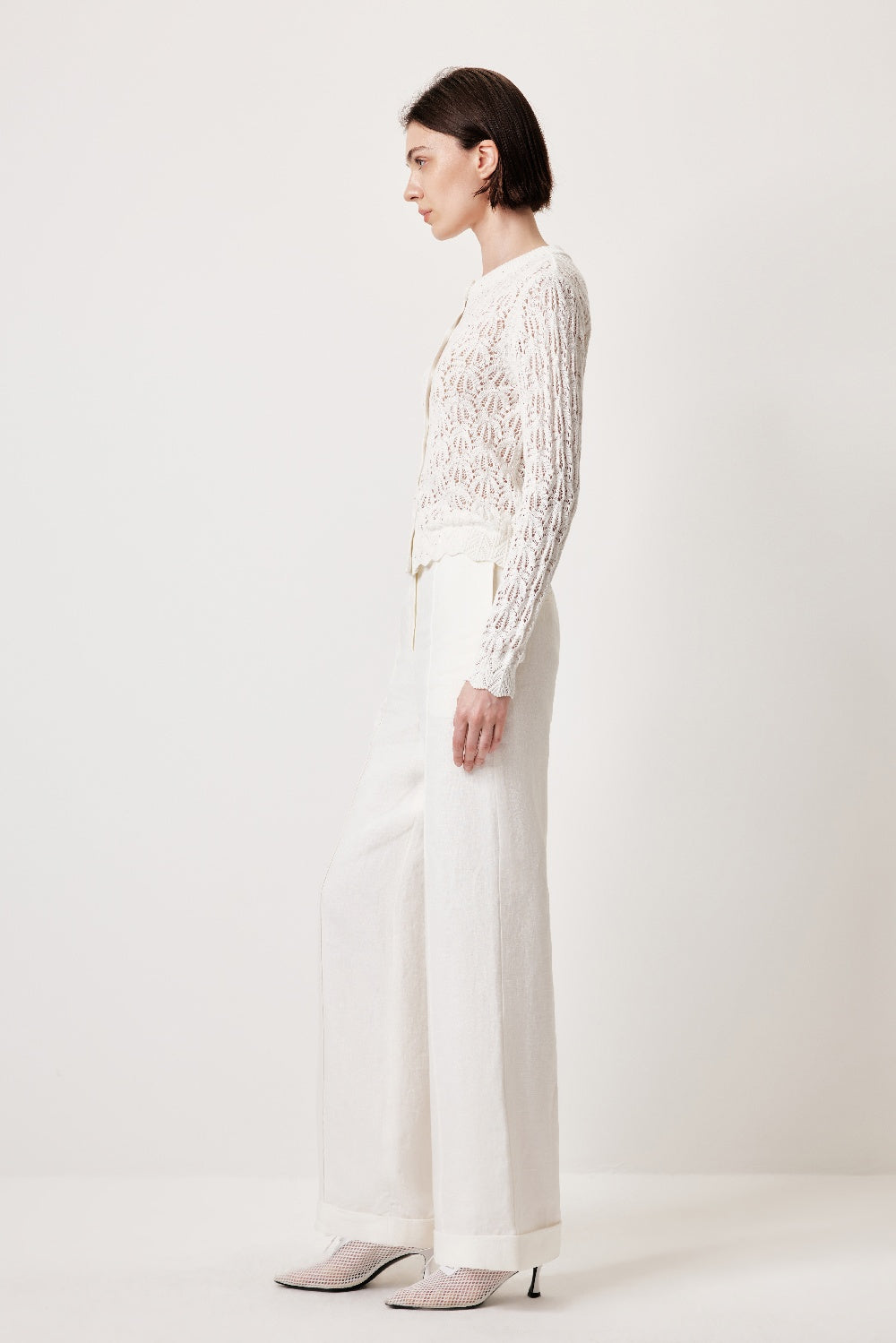 MARYLING White Simple Knit Cardigans