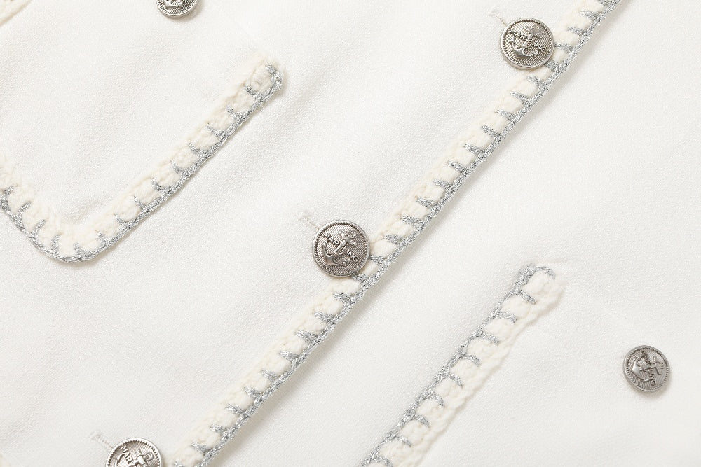 MARYLING White Minimalist Silhouette Jackets