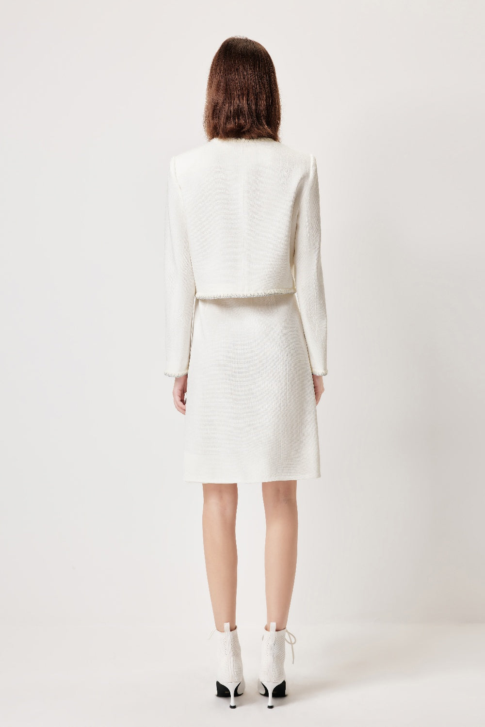 MARYLING White Minimalist Silhouette Jackets