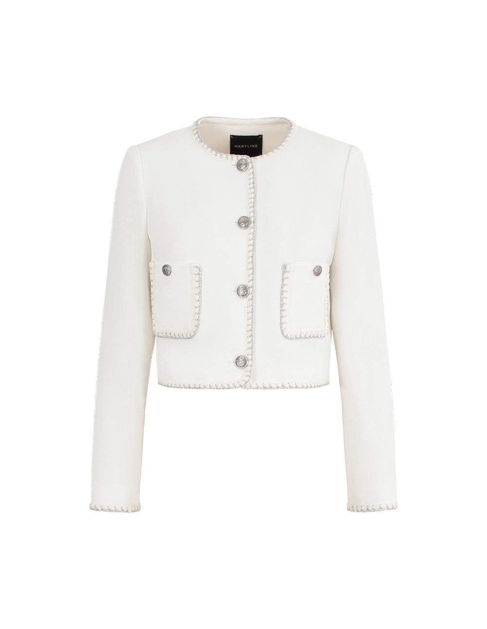 MARYLING White Minimalist Silhouette Jackets