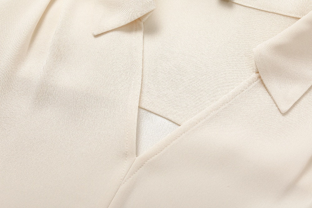 MARYLING Cream Beige Elegant Silhouette Blouses