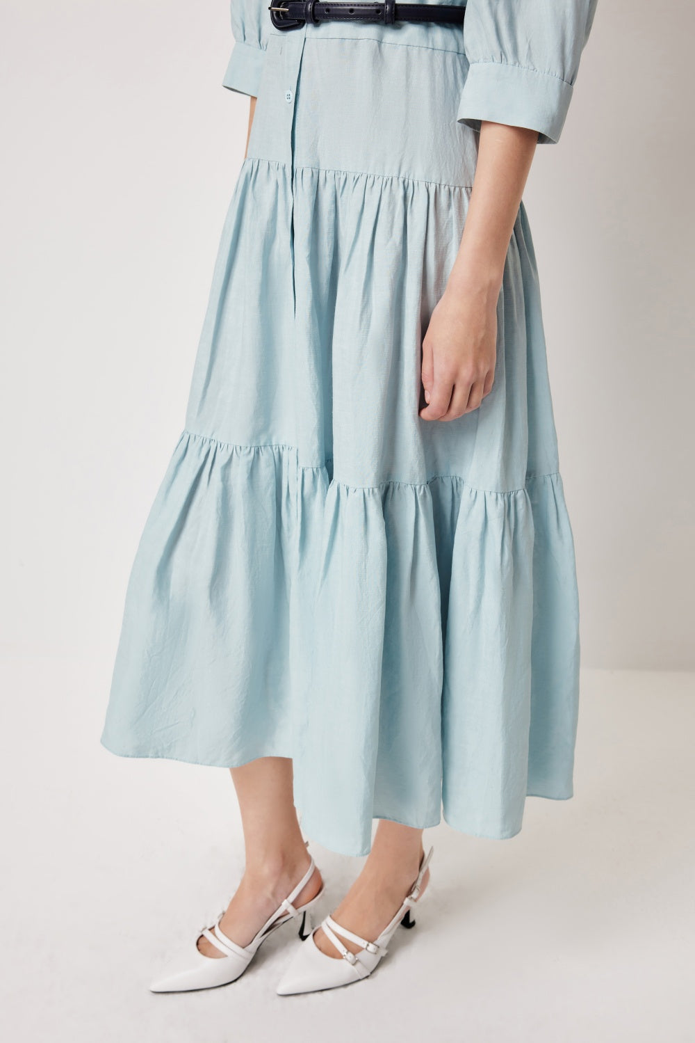MARYLING Ice Blue Linen Blend Dresses