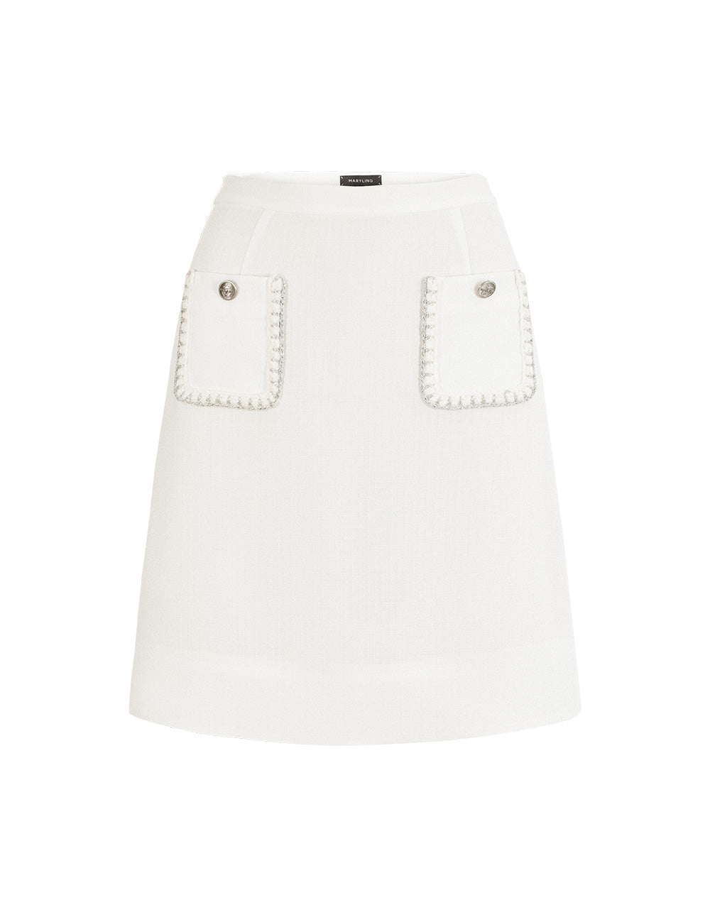MARYLING 화이트 미니멀리스트 실루엣 스커트