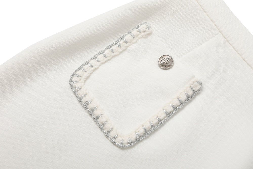 MARYLING 화이트 미니멀리스트 실루엣 스커트