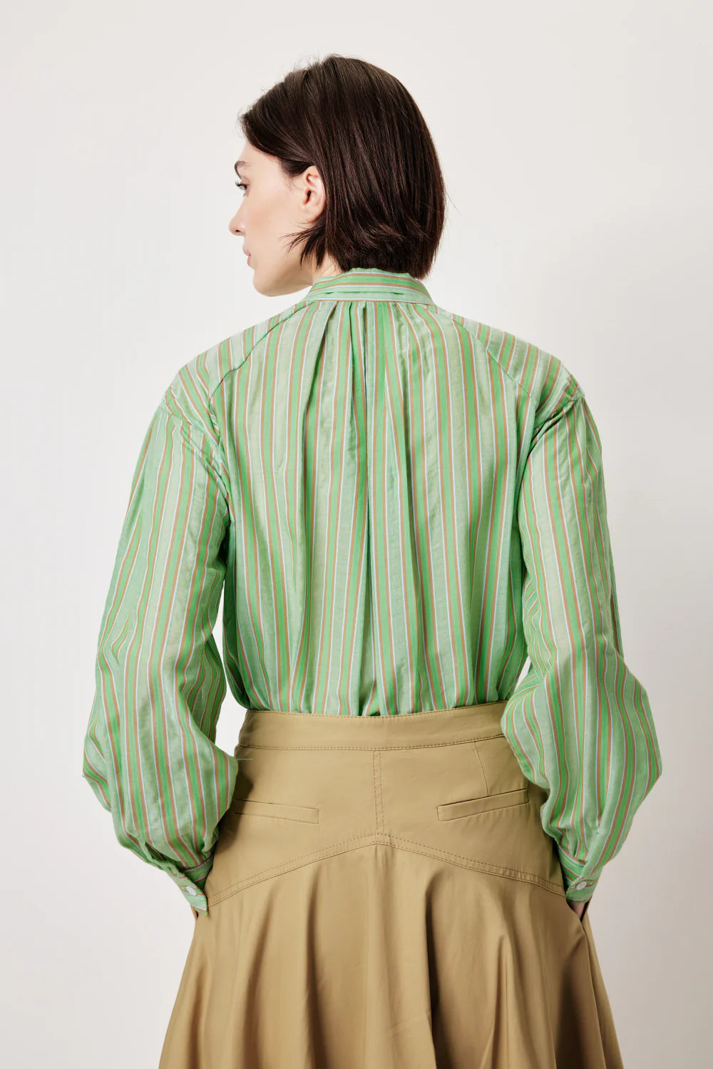 MARYLING 타임리스 스트라이프 블라우스 클래식 디자인