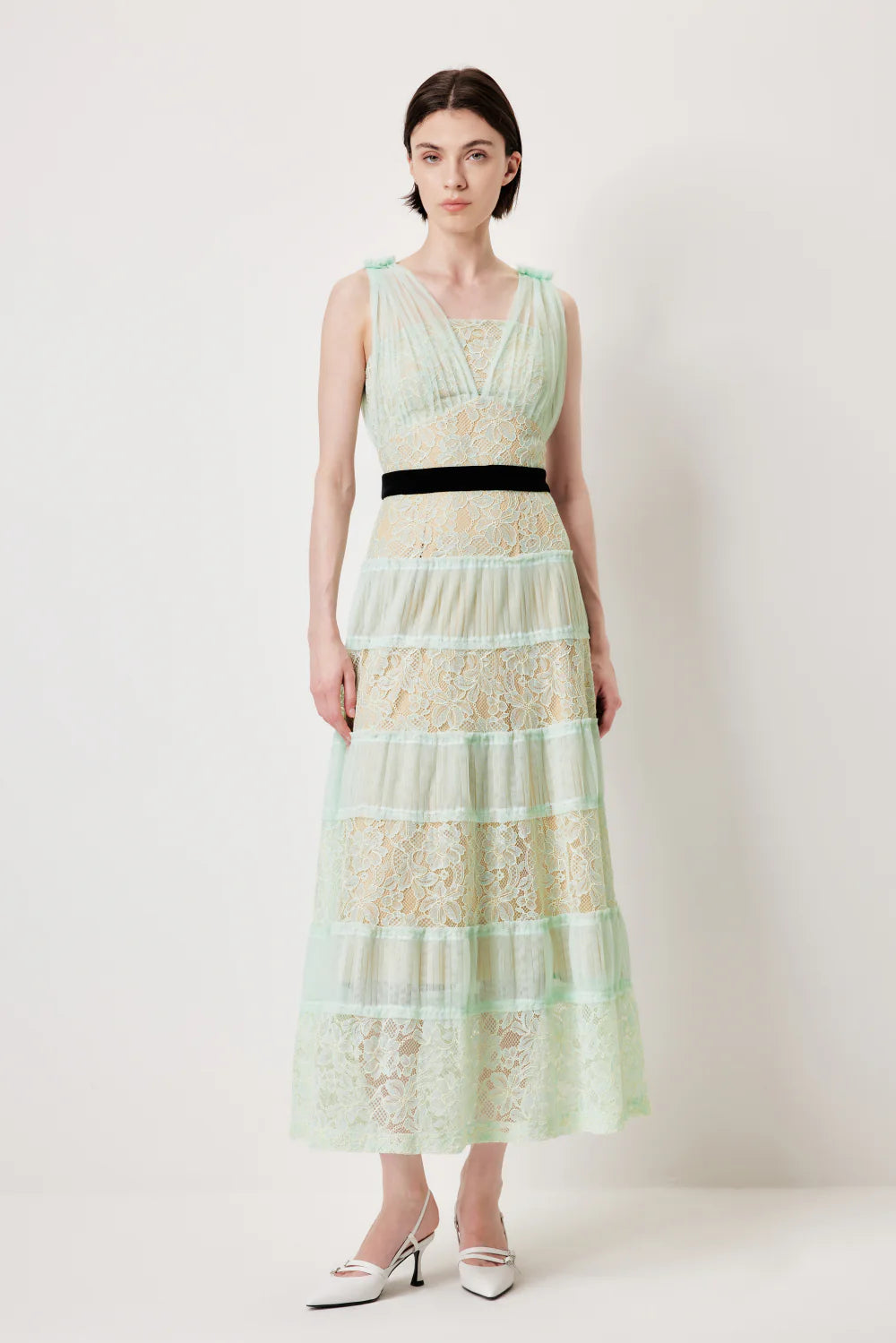 MARYLING 레이스 섹시 허리 강조 이브닝 가운