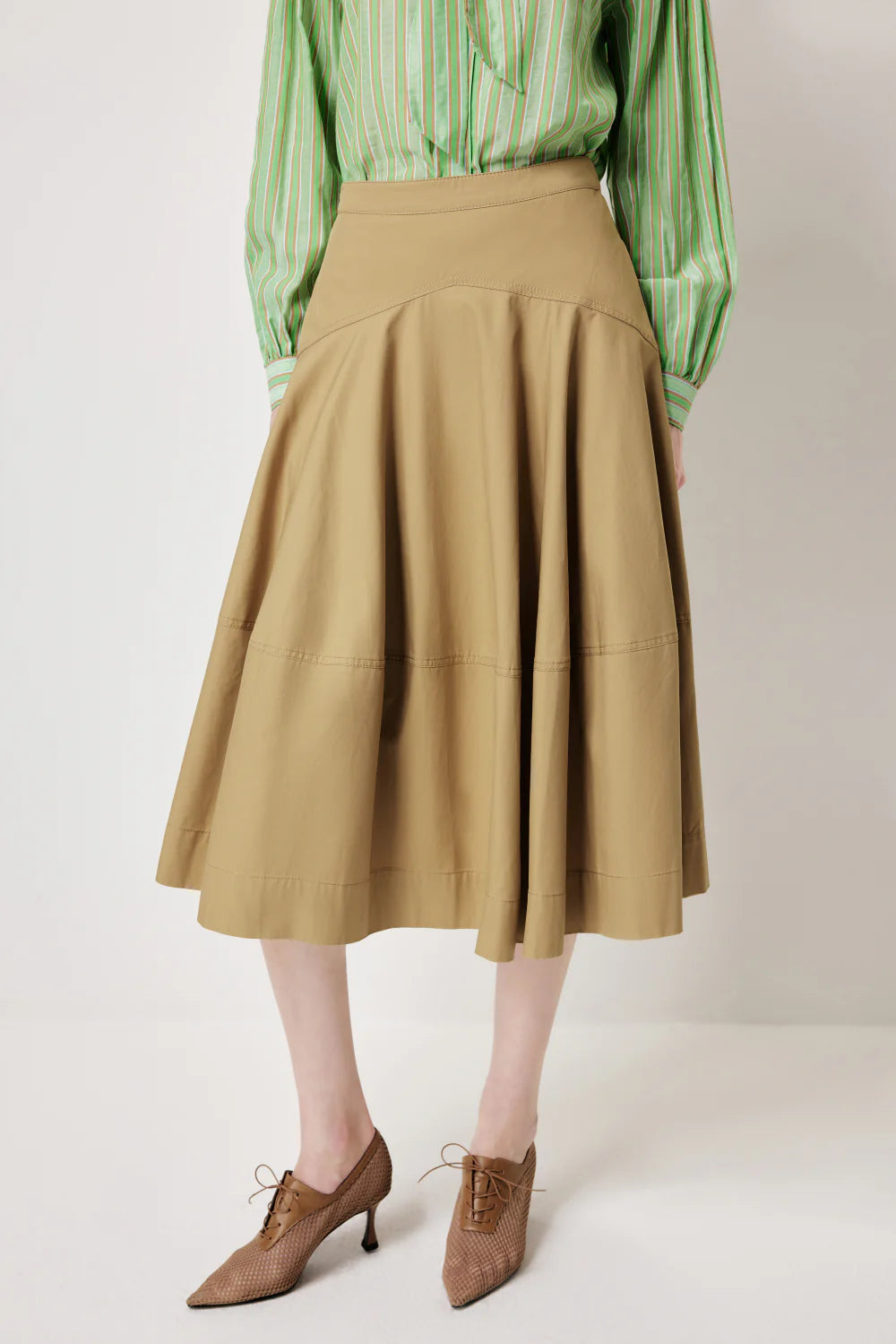MARYLING Vintage-Inspired Khaki Classic Skirts